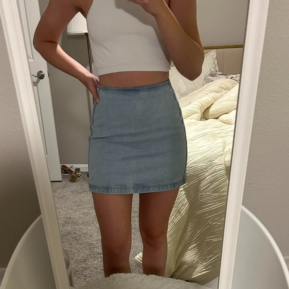 BDG Light Blue Denim Skirt